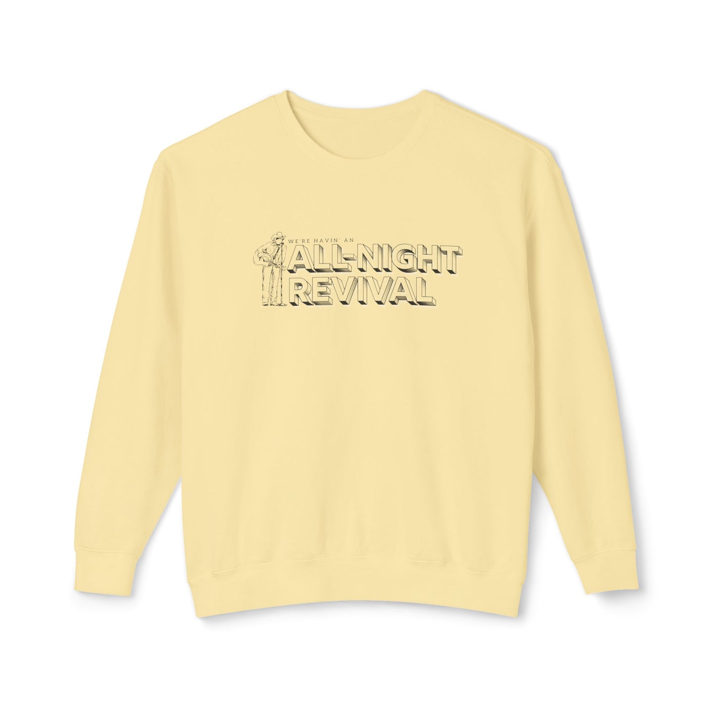All Night Revival - Unisex - On Dark Lightweight Crewneck Sweatshirt 👕