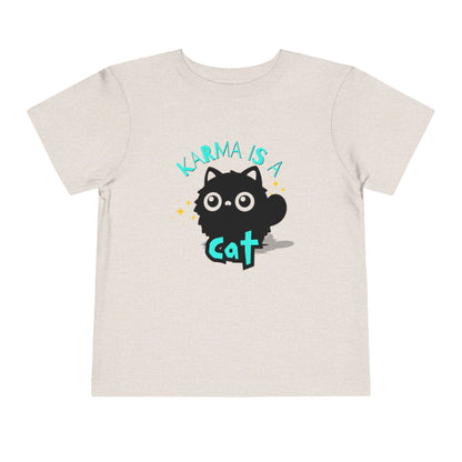 Karma is a Cat - Unisex Toddler/Kid - Front Print on Light & Dark Tees👕