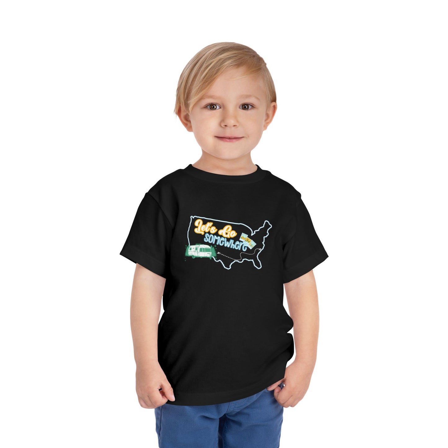 Let's Go Somewhere - Unisex Toddler/Kid - Front Print on Light & Dark Tees👕