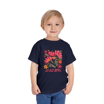 Wild & Free - Toddler Unisex - Front Print on Light & Dark Tees👕