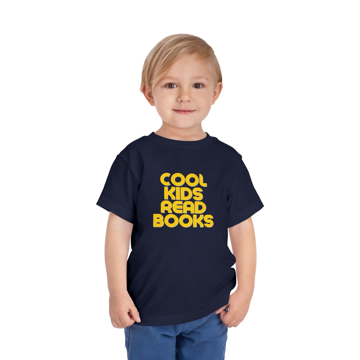 Cool Kids Read Books - Unisex Toddler/Kid - Front Print on Light & Dark Tees👕