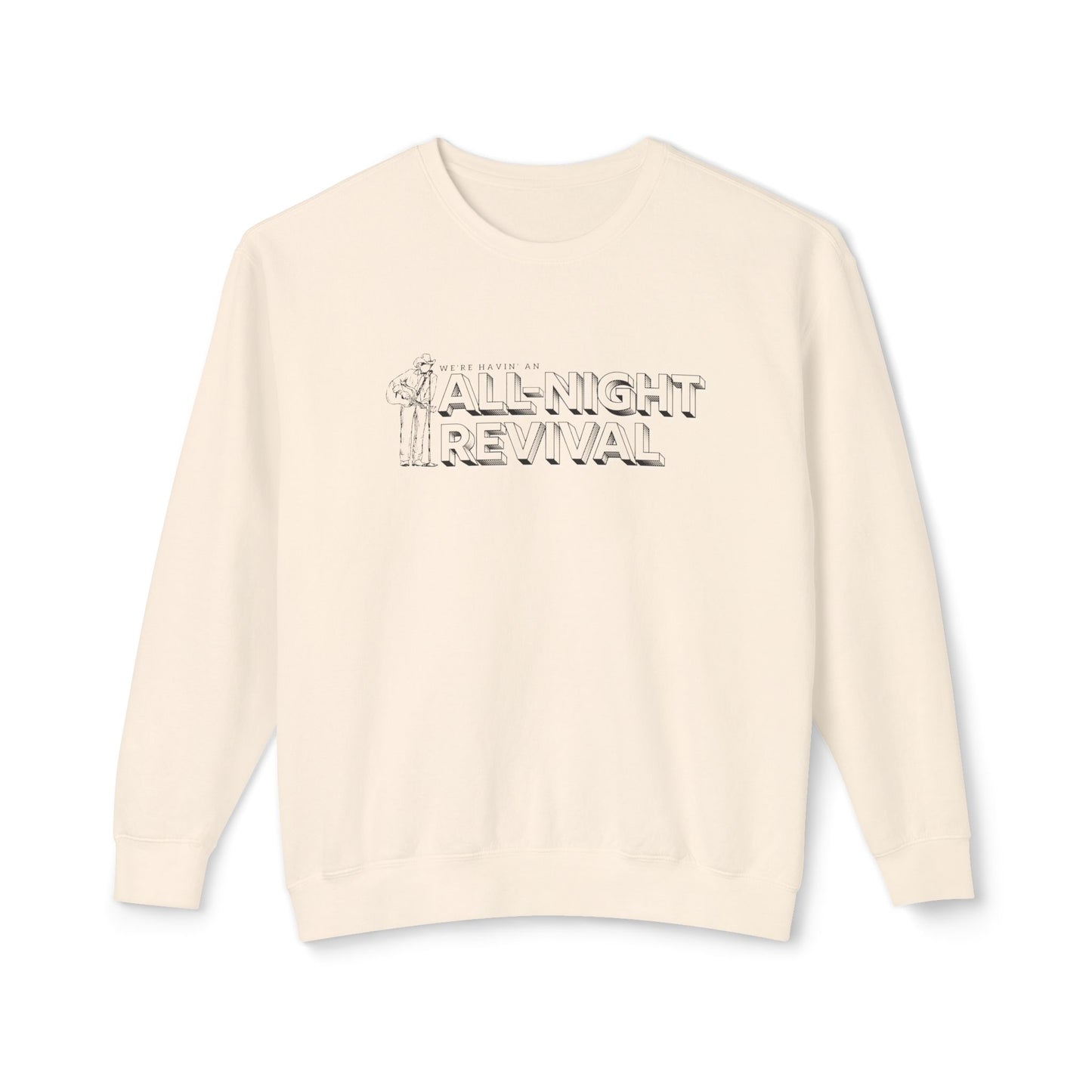 All Night Revival - Unisex - On Dark Lightweight Crewneck Sweatshirt 👕