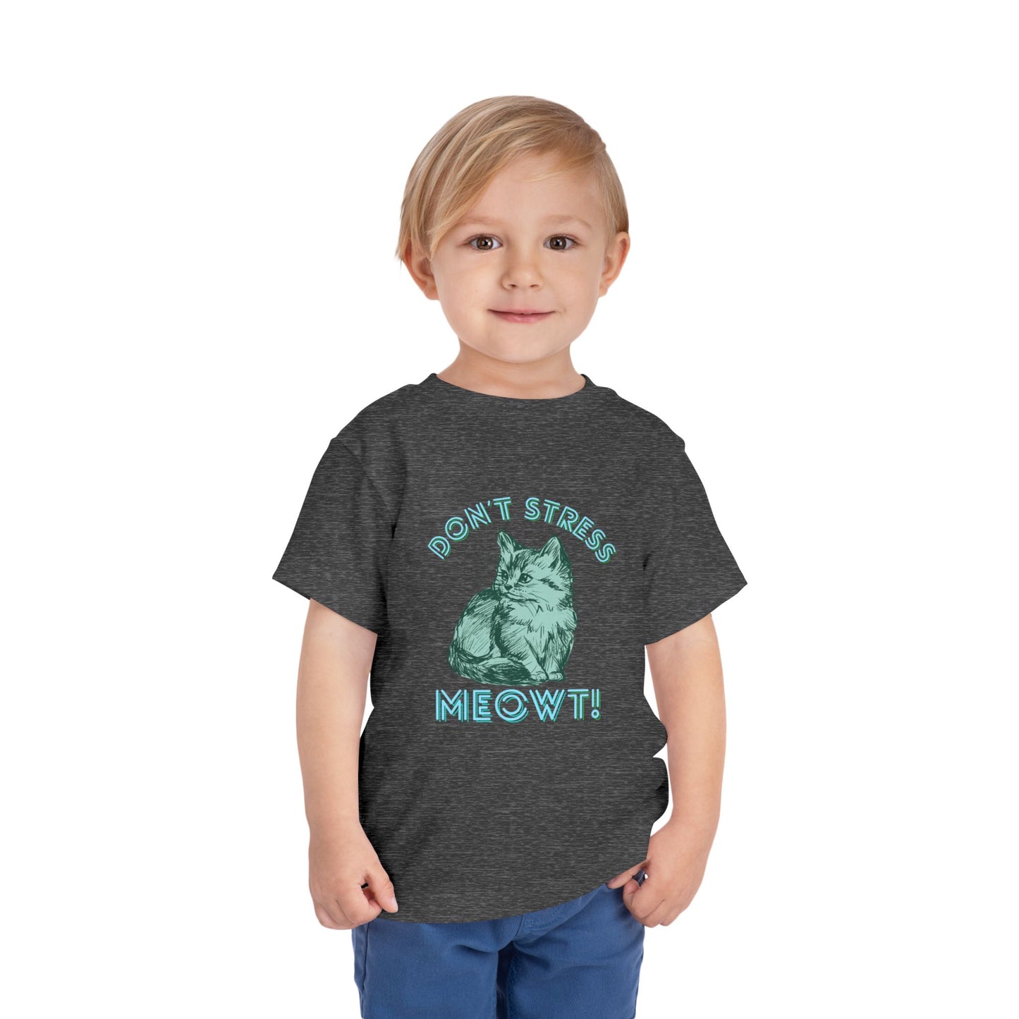 Stress Meowt - Unisex Toddler/Kid - Front  Print on Light & Dark Tees 👕