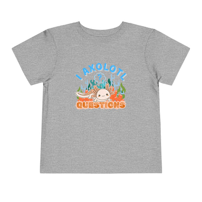 Axolotl Questions  - Unisex Toddler/Kid - Front  Print on Light & Dark Tees 👕
