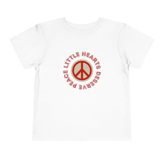 Little Hearts Deserve Peace - Unisex Toddler/Kids - Front Print on Light & Dark Tees👕