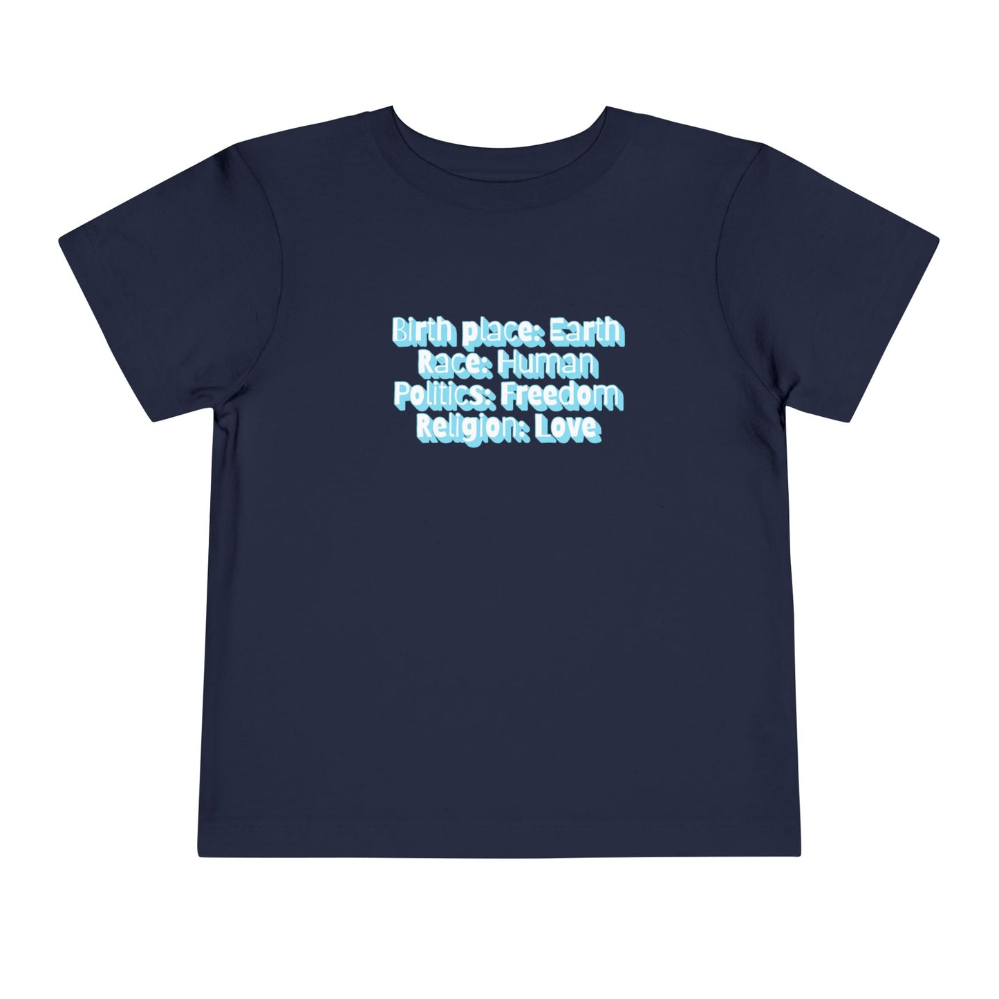 Earthly, Free, Loving Human - Unisex Toddler/Kid - Front Print on Light & Dark Tees👕