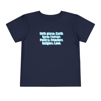 Earthly, Free, Loving Human - Unisex Toddler/Kid - Front Print on Light & Dark Tees👕