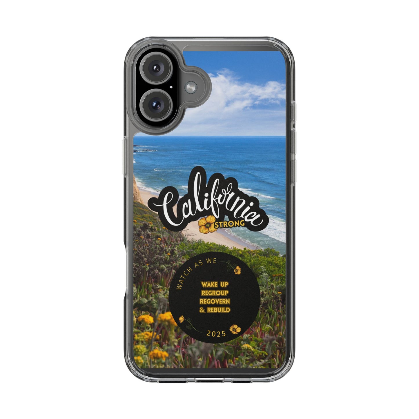 Rebuild California  - Phone Case - Clear Cases with Sunset Design📱