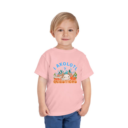 Axolotl Questions  - Unisex Toddler/Kid - Front  Print on Light & Dark Tees 👕
