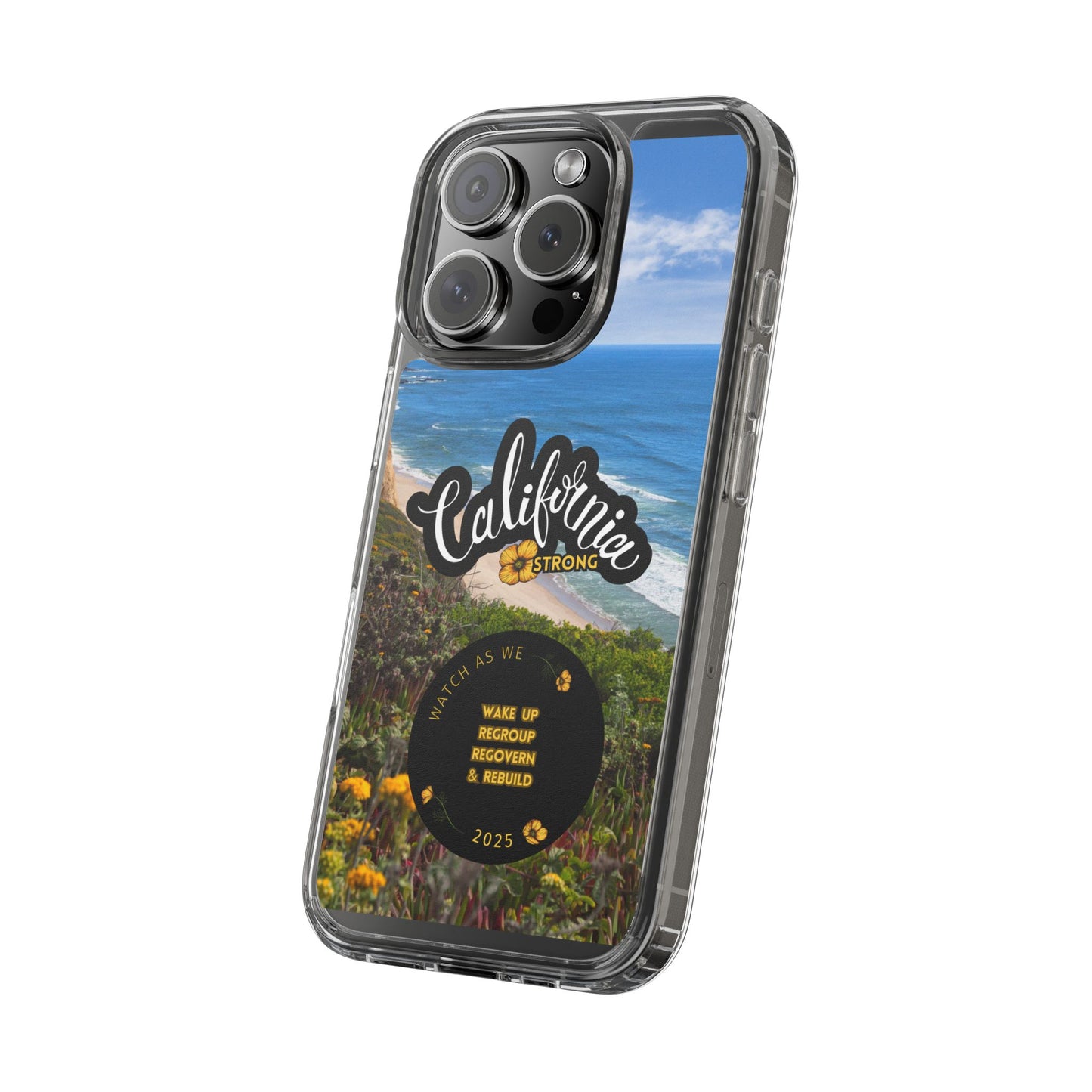 Rebuild California  - Phone Case - Clear Cases with Sunset Design📱