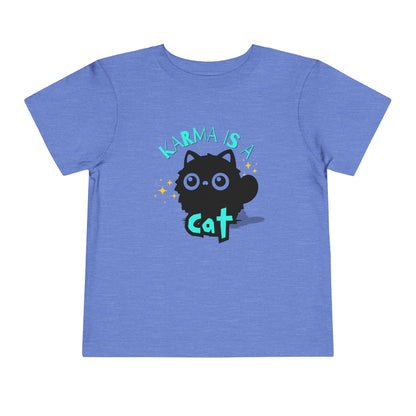 Karma is a Cat - Unisex Toddler/Kid - Front Print on Light & Dark Tees👕