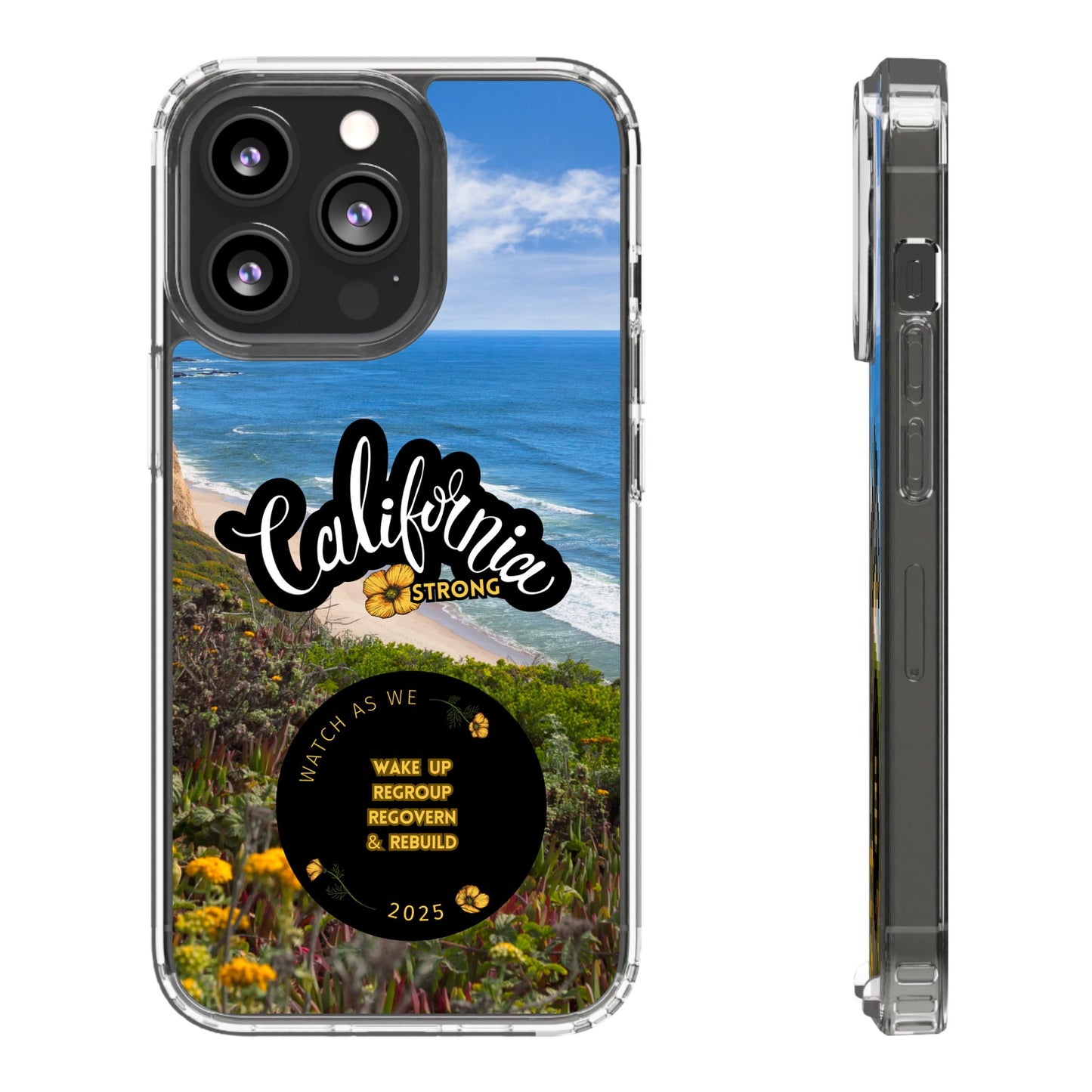 Rebuild California  - Phone Case - Clear Cases with Sunset Design📱