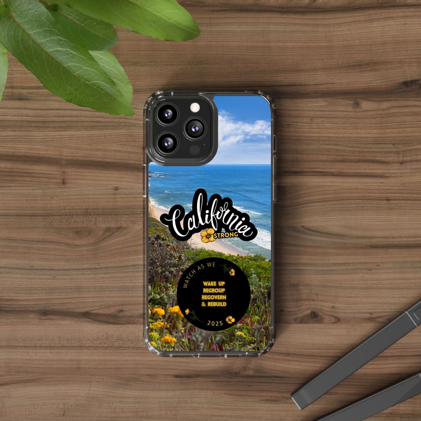 Rebuild California  - Phone Case - Clear Cases with Sunset Design📱