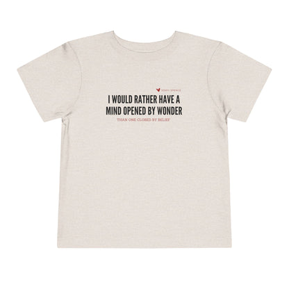 Mind Opened By Wonder - Unisex Toddler/Kid - Front Print on Light & Dark Tees👕