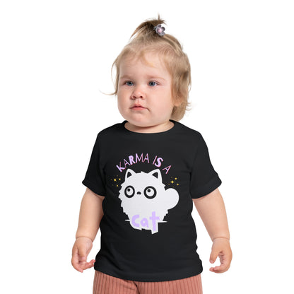 Karma is a Cat - Unisex Baby/Toddler - on Light & Dark Tees👕