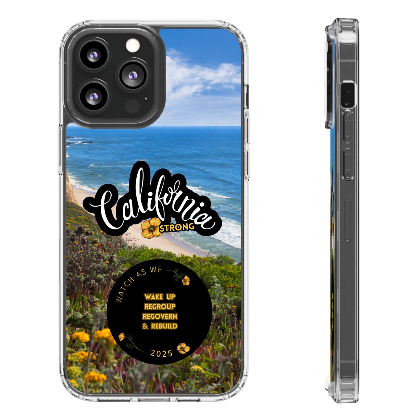 Rebuild California  - Phone Case - Clear Cases with Sunset Design📱