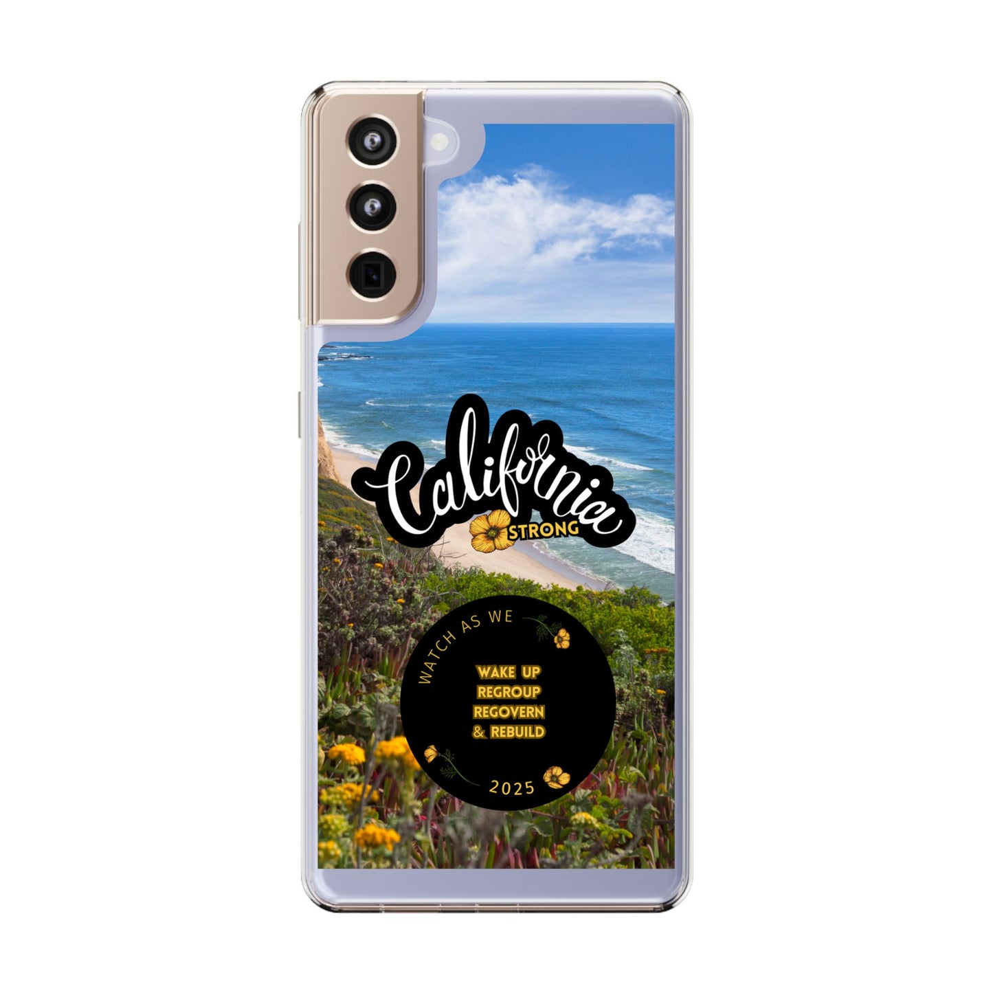 Rebuild California  - Phone Case - Clear Cases with Sunset Design📱