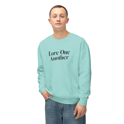 Love One Another - Unisex - On Dark Lightweight Crewneck Sweatshirt 👕