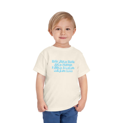 Earthly, Free, Loving Human - Unisex Toddler/Kid - Front Print on Light & Dark Tees👕