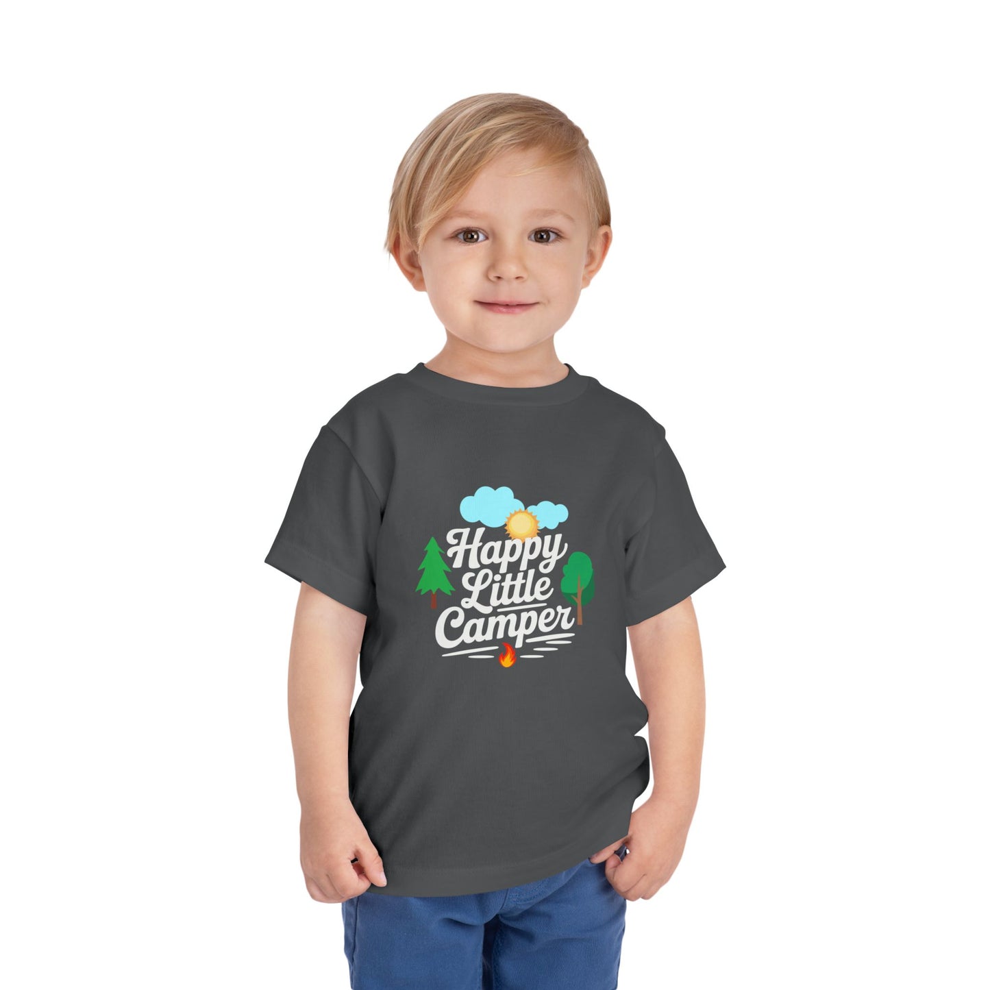 Happy Little Camper - Unisex Toddler/Kid - Front  Print on Light & Dark Tees 👕