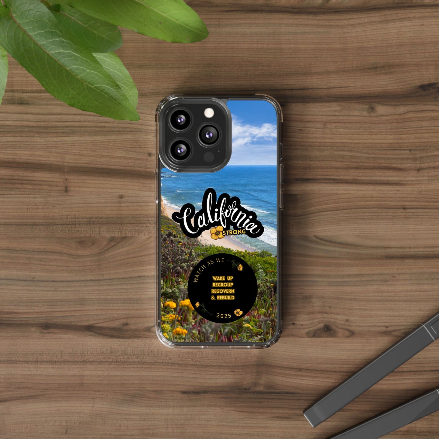 Rebuild California  - Phone Case - Clear Cases with Sunset Design📱