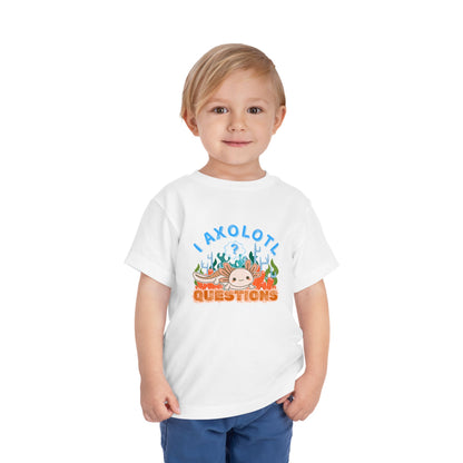Axolotl Questions  - Unisex Toddler/Kid - Front  Print on Light & Dark Tees 👕
