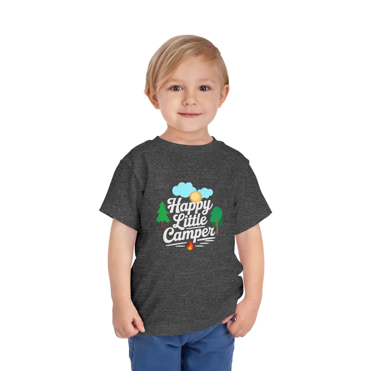 Happy Little Camper - Unisex Toddler/Kid - Front  Print on Light & Dark Tees 👕