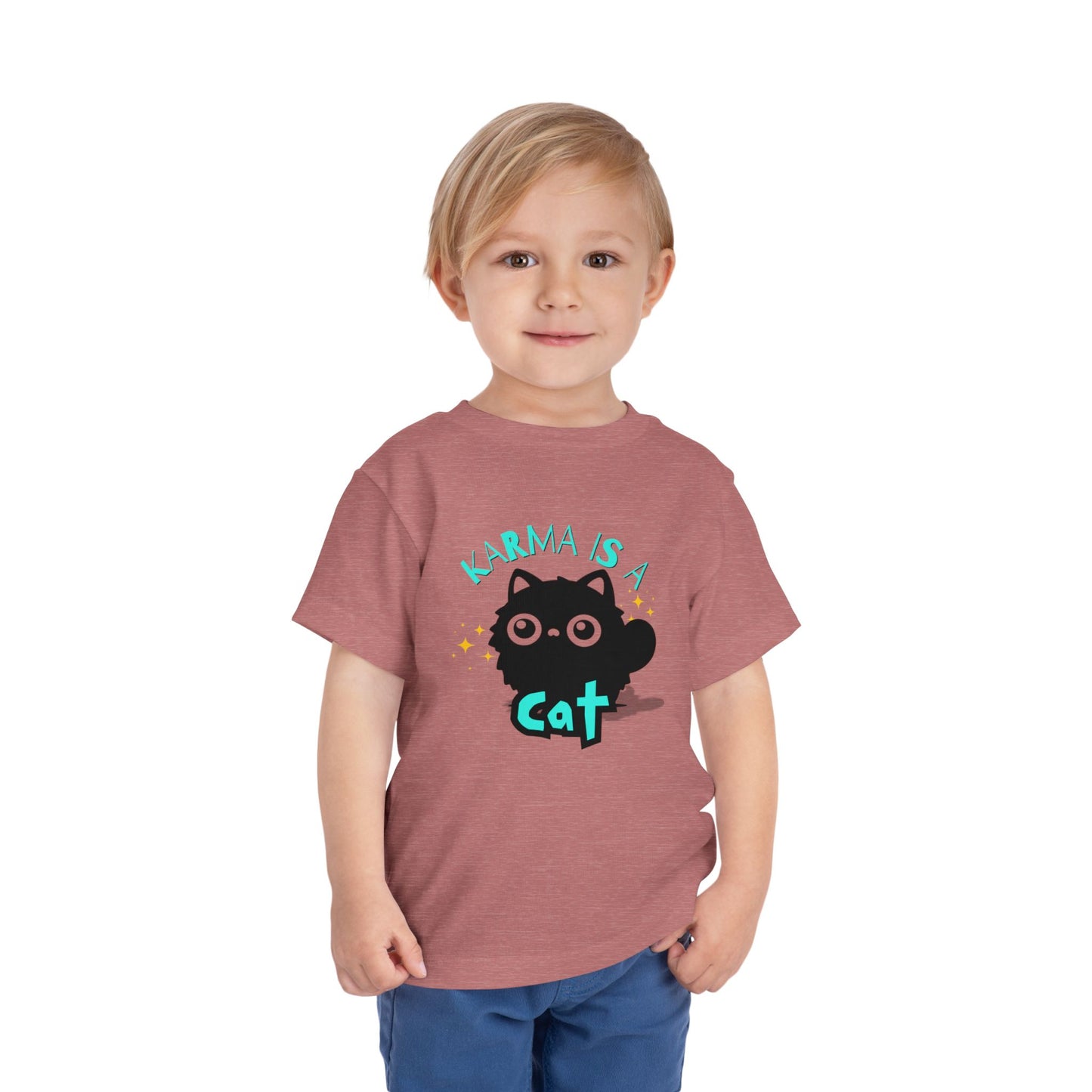 Karma is a Cat - Unisex Toddler/Kid - Front Print on Light & Dark Tees👕