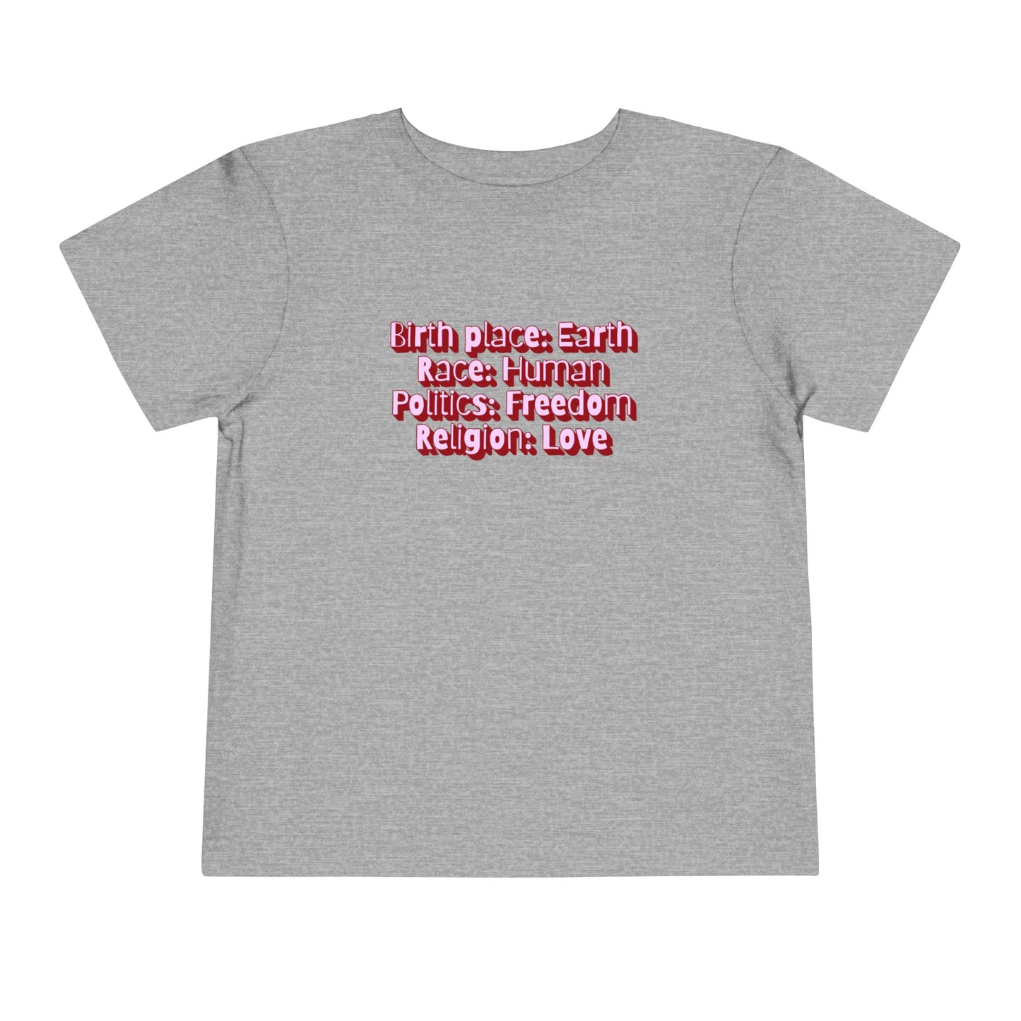 Earthly, Free, Loving Human - Unisex Toddler/Kid - Front Print on Light & Dark Tees👕