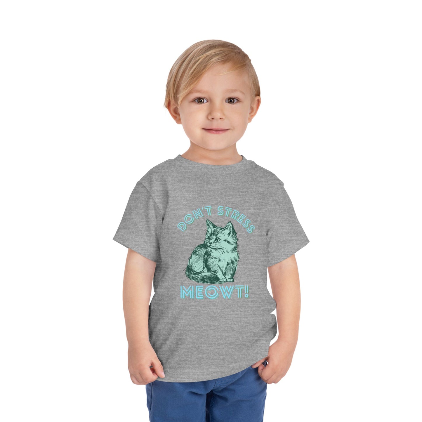 Stress Meowt - Unisex Toddler/Kid - Front  Print on Light & Dark Tees 👕