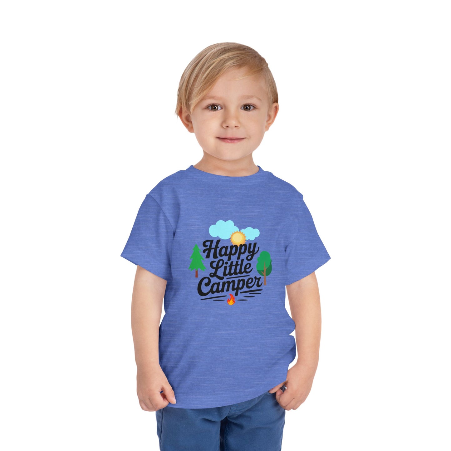 Happy Little Camper - Unisex Toddler/Kid - Front  Print on Light & Dark Tees 👕