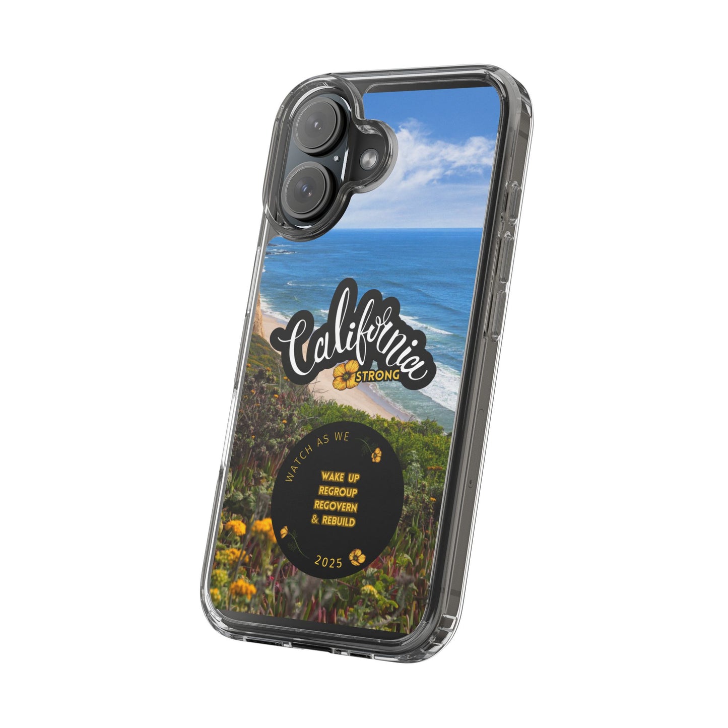 Rebuild California  - Phone Case - Clear Cases with Sunset Design📱