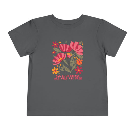 Wild & Free - Toddler Unisex - Front Print on Light & Dark Tees👕