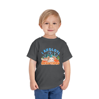 Axolotl Questions  - Unisex Toddler/Kid - Front  Print on Light & Dark Tees 👕