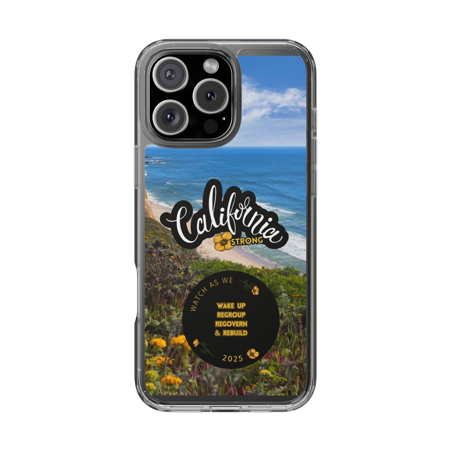 Rebuild California  - Phone Case - Clear Cases with Sunset Design📱