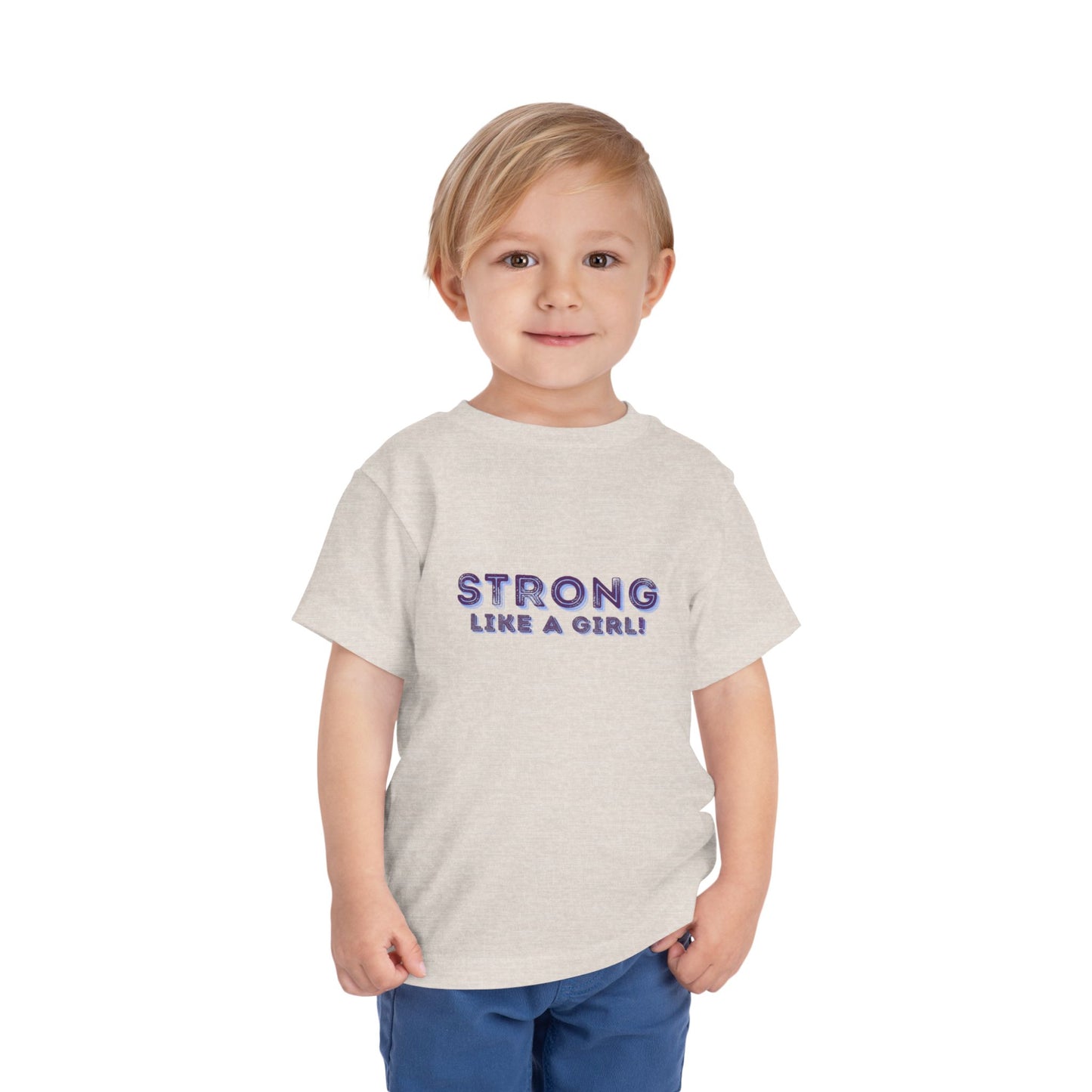 Strong As A Girl - Unisex Toddler/Kid - Front Print on Light & Dark Tees 👕