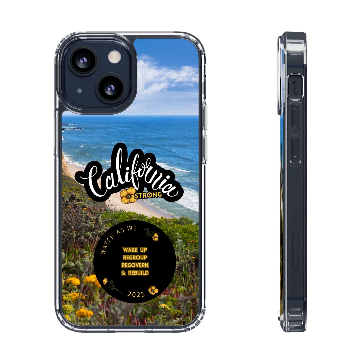 Rebuild California  - Phone Case - Clear Cases with Sunset Design📱