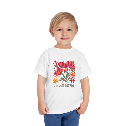 Wild & Free - Toddler Unisex - Front Print on Light & Dark Tees👕