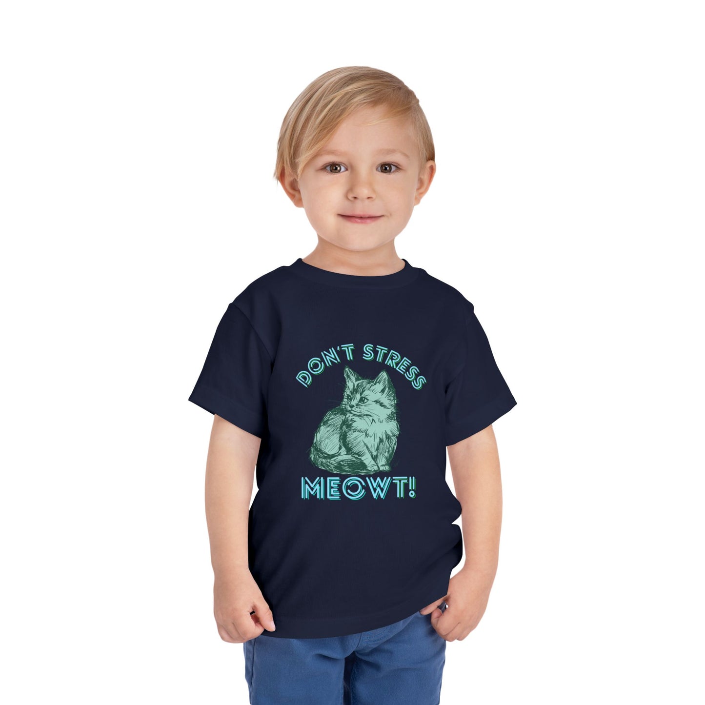 Stress Meowt - Unisex Toddler/Kid - Front  Print on Light & Dark Tees 👕