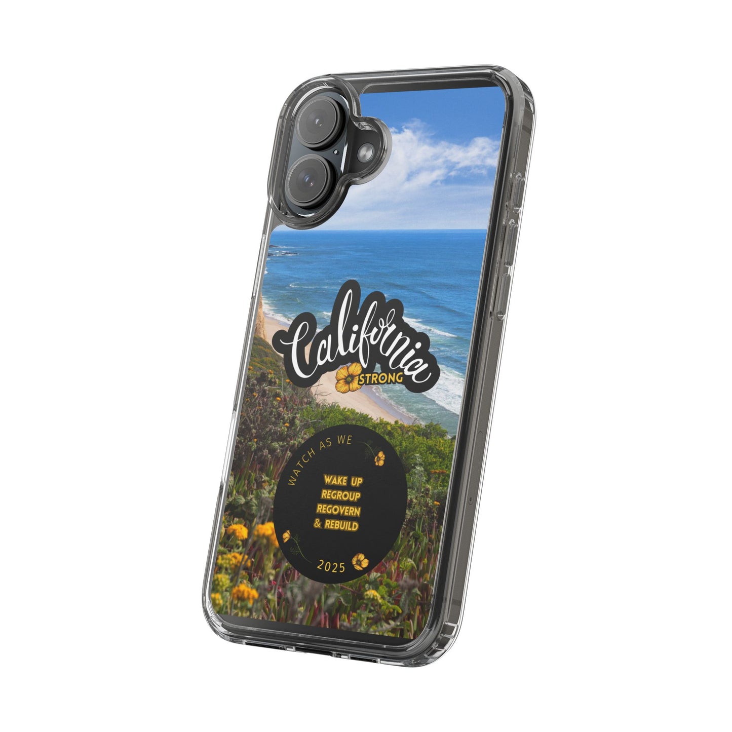 Rebuild California  - Phone Case - Clear Cases with Sunset Design📱