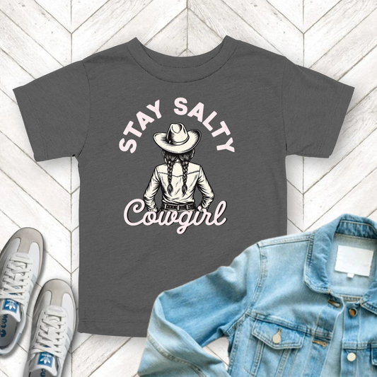 Salty Cowgirl - Unisex Toddler/Kid - Front Print on Light & Dark Tees 👕