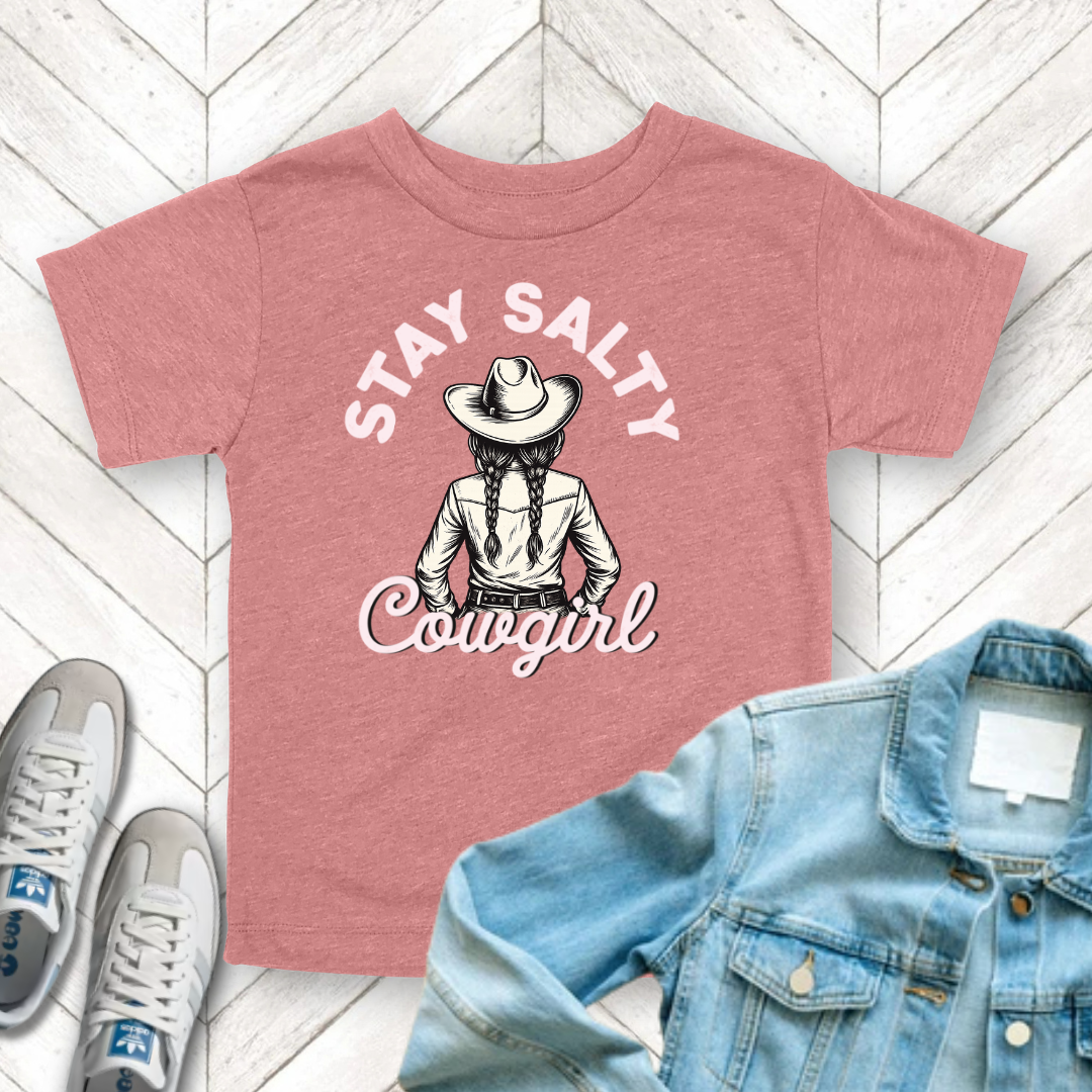 Salty Cowgirl - Unisex Toddler/Kid - Front Print on Light & Dark Tees 👕