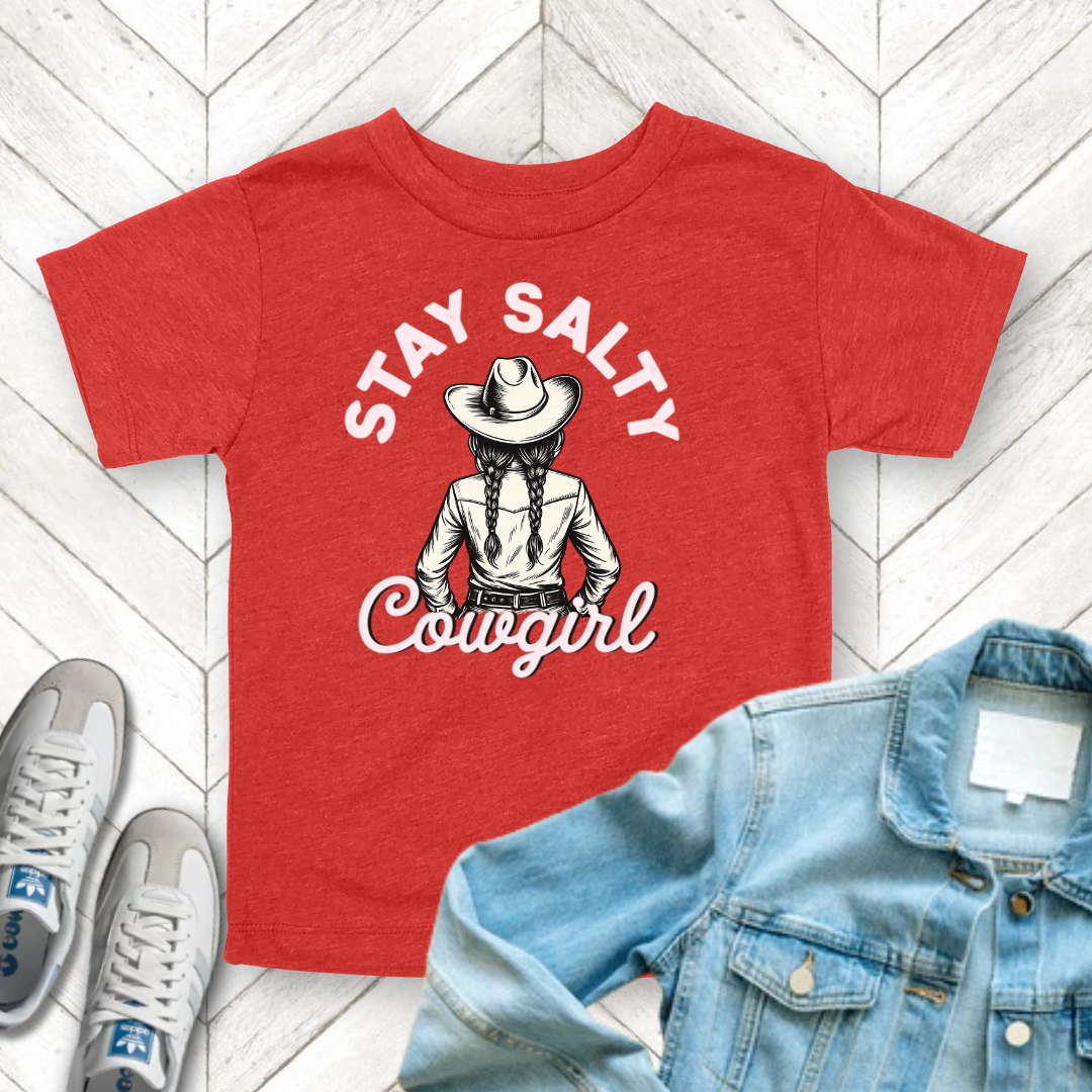 Salty Cowgirl - Unisex Toddler/Kid - Front Print on Light & Dark Tees 👕