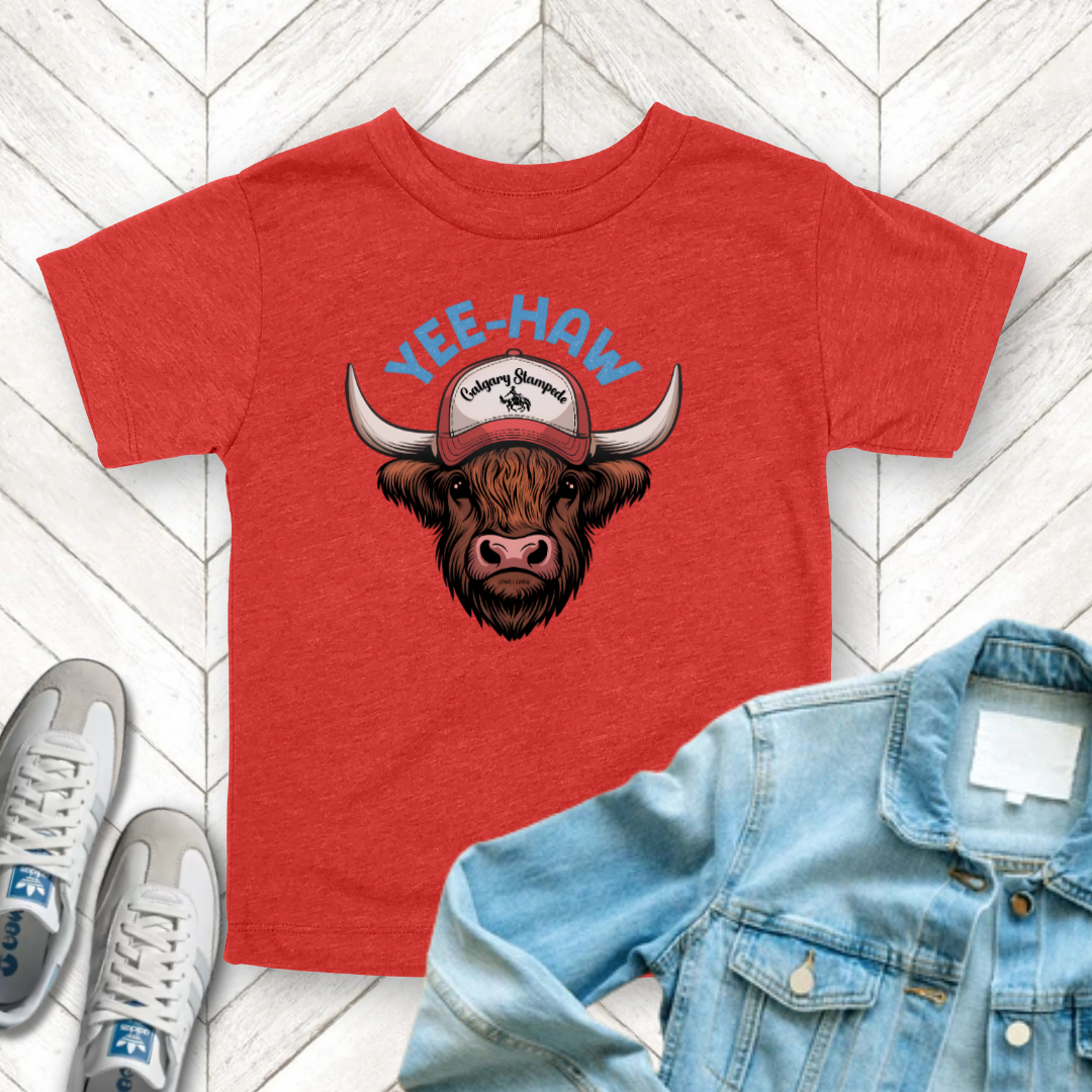 Yee Haw - Unisex Toddler/Kid - Front Print on Light & Dark Tees 👕