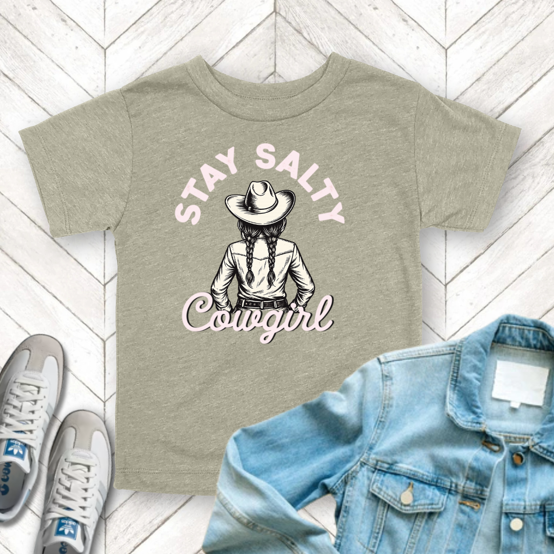 Salty Cowgirl - Unisex Toddler/Kid - Front Print on Light & Dark Tees 👕