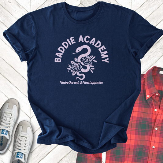 Baddie Academy - Unisex - On Dark and Light Colored Tee👕