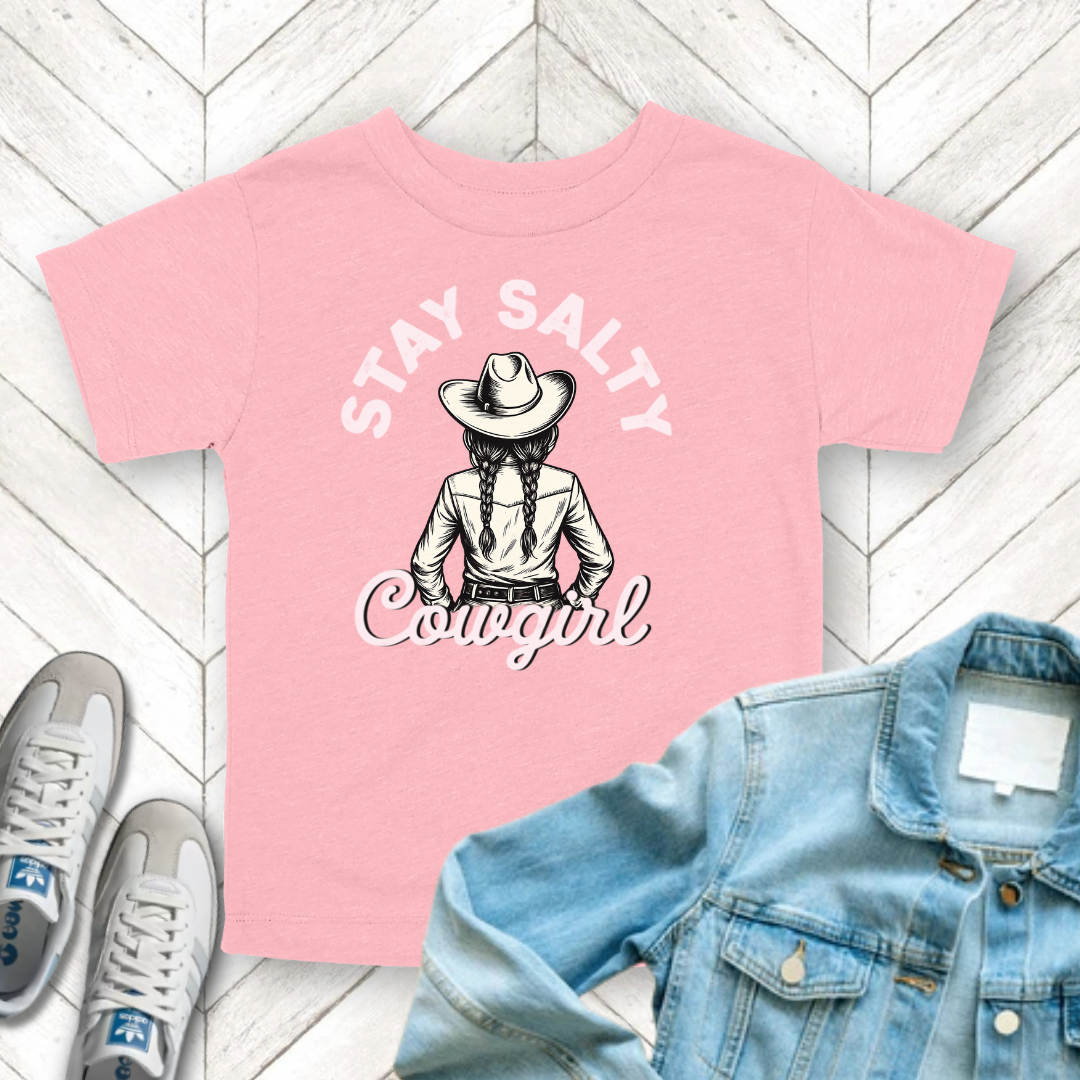 Salty Cowgirl - Unisex Toddler/Kid - Front Print on Light & Dark Tees 👕