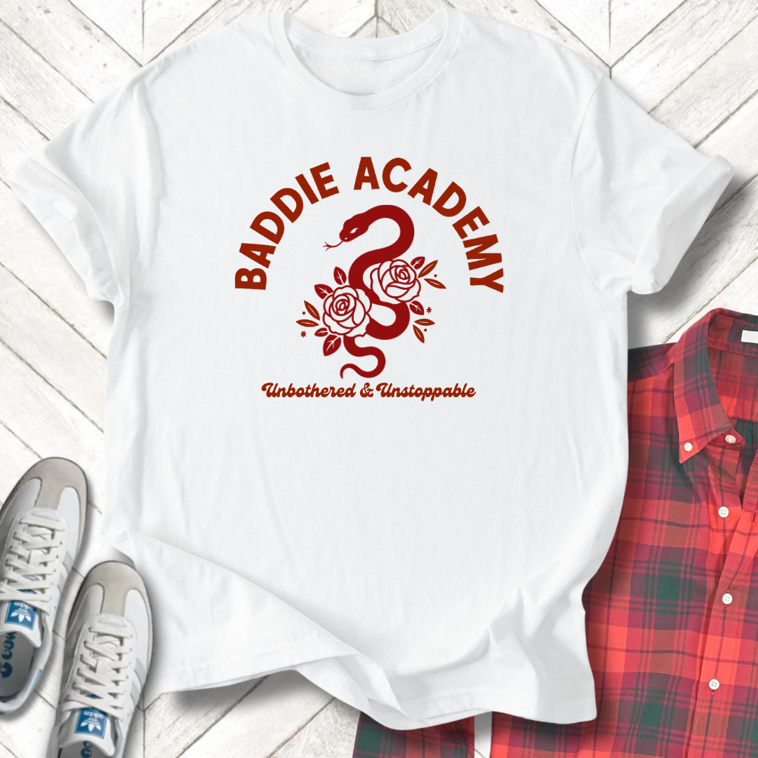 Baddie Academy - Unisex - On Dark and Light Colored Tee👕