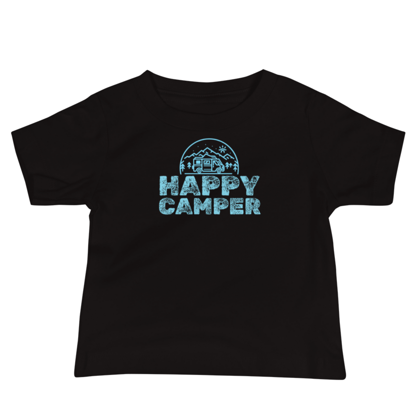 Happy Camper - Baby -  Blue on Dark Cotton Tee👕